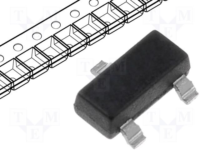 BAS70-04(74), SMD, 2xDiodes Schottky, 70V, 2x0.1A, 5ns, (Anods-Katods/Anods-Katods) (---|>|---/---|>|---), SOT23