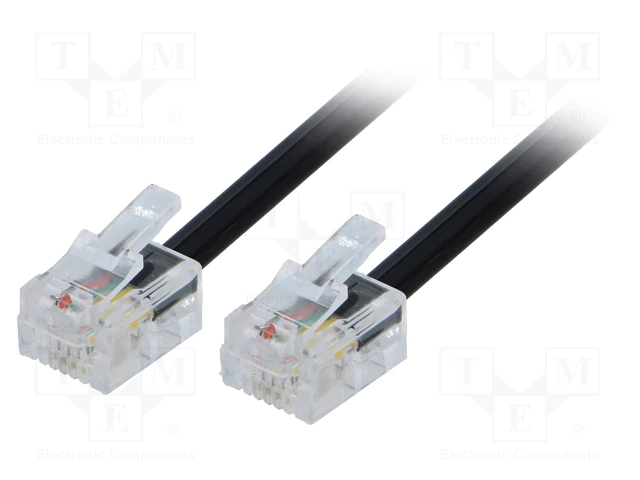 Telefona savienotājvads štekers RJ11(6p4c)/štekers, 2m