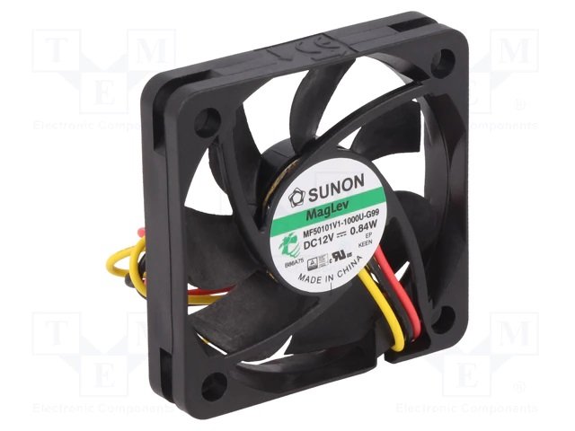 50x50x10mm, DC12V, MagLev, 23.32m3/h, 30.7dB, 5800RPM, 0.84W, Ventilators ar devejam F type