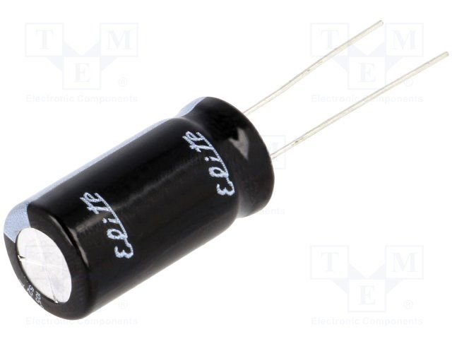 100/200V, 105C, Ø16x25mm, ±20%, Kondensators elektrolītisks, 10000h, ELITE, ar lokaniem izvadiem
