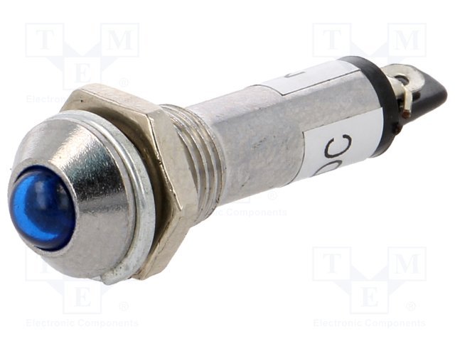 Gaismas diožu lampiņa 12V, 10x30mm d=8.2mm zila krasa