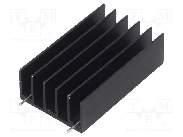 Radiators 30x50x15mm, 6.6K/W, TO220, TO247, aluminijs, melna krasa