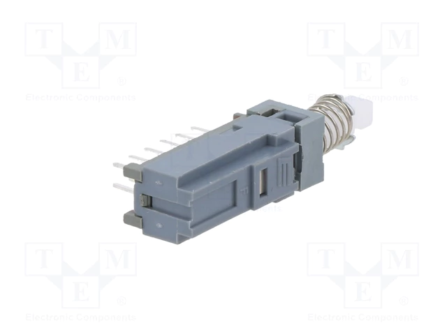 Poga 4PDT, ON-ON, 0.1A/30VDC, THT, 7.3x7x22.2mm, solis 2.5x2.5mm, ar fiksaciju