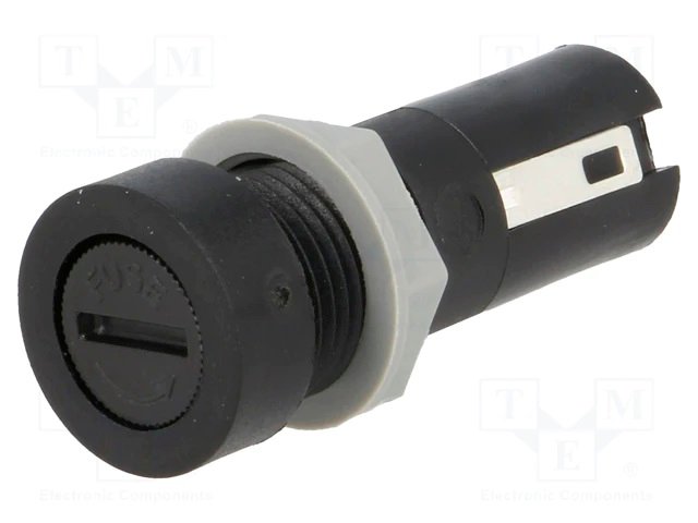 Drošinātāju turētājs 5x20mm, 10A, 250VAC, par paneļu