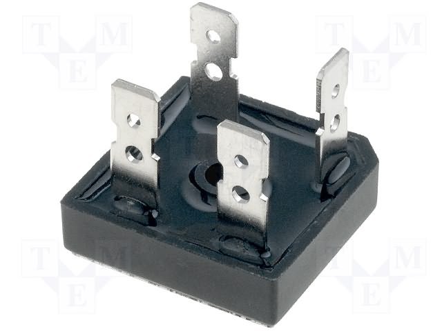 GBPC5006 Tiltiņš, 600V, 50A, biezums 8mm, plakanas izvadi 6.4*0.8mm