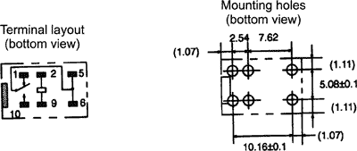 Relejs DC24V, SPDT, 0.5A/125VAC, 1A/24VDC, 3.84kΩ(6.25mA), viens kontakts uz pārslēgšanu, 7.5x12.5x10mm, OMRON