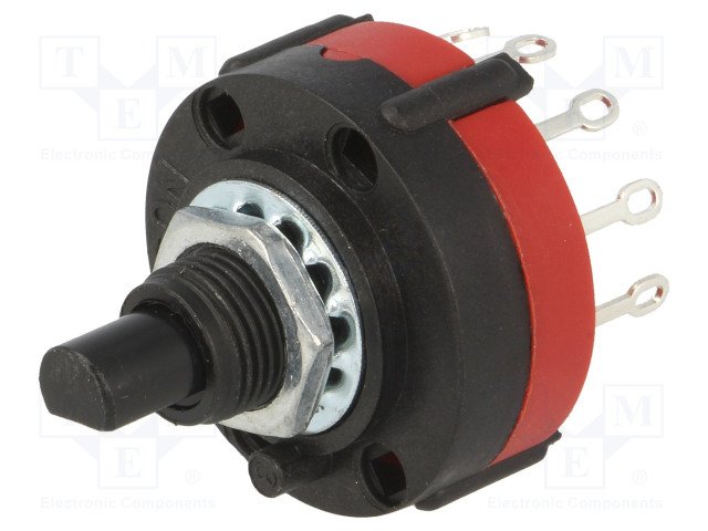 Galetes parslēdzejs 1=>10 kontakts, 0.30A/125V, BBM (non-shorting), 6mm, Lass=15mm