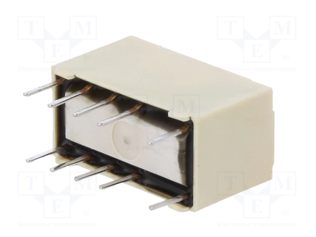 Relejs DC3V, DPDT, 2x0.5A/125VAC, 2x2A/30VDC, 45Ω(66mA), divi kontakti uz parslēgšanu, bistabilais,14.8x7.3x9.2mm, OMRON