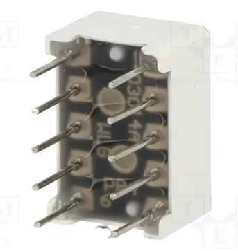 7LED indikators, vienkartējs, 7.62mm, 12.7x7.6x6.1mm, kopējs katods, 60mcd, 470nm, zila krasa