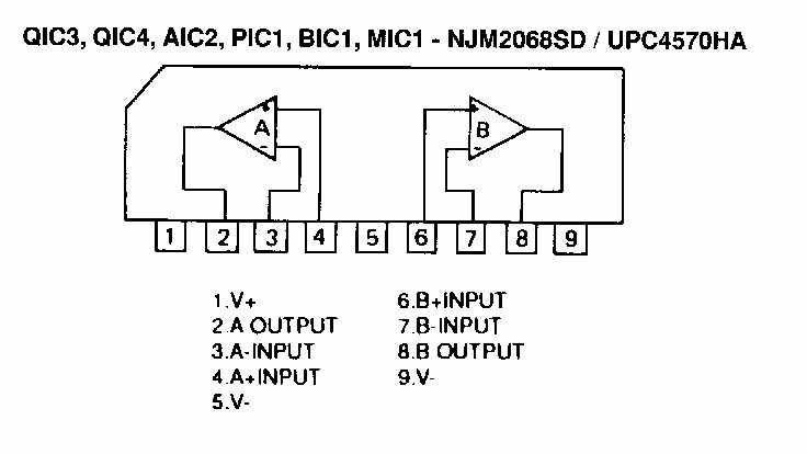 UPC4570H Mikroshēma => NJM2068SD, SIP9