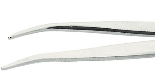 Pincete L=120mm, tērauds, galu platums 1mm, leņķisks