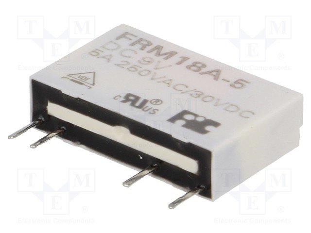 Relejs DC9V, SPST-NO, 5A/250VAC, 5A/30VDC, 675Ω(13.3mA), viens kontakts uz saslēgšanu, 20x12.5x5mm, FORWARD INDUSTRIAL CO.