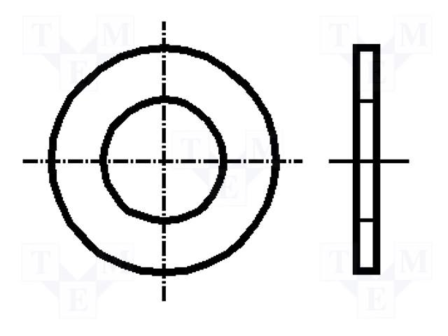 Paplaksne M3, Ø7/3.2x0.5mm