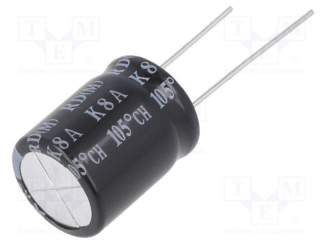 100/250V, 105C, Ø16x20mm, ±20%, Kondensators elektrolītisks, 8000h, SAMXON, ar lokaniem izvadiem