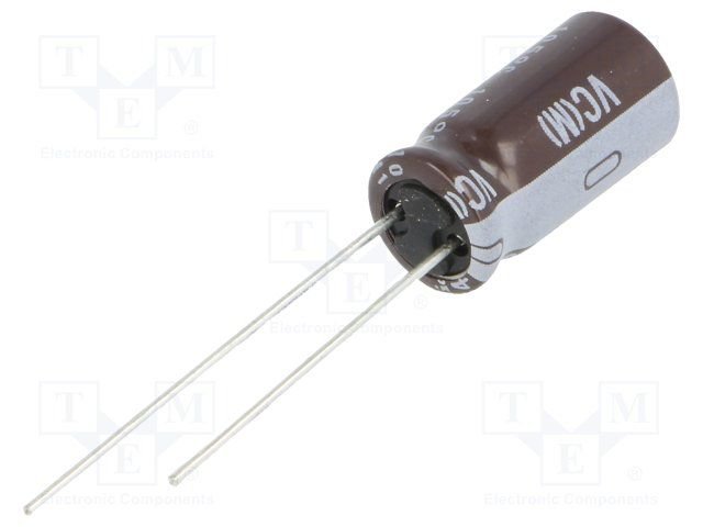 8.2/400V, 105C, Ø8x16mm, ±20%, Kondensators elektrolītisks, 2000h, NICHICON, ar lokaniem izvadiem