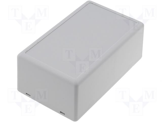 Plastmasas korpuss, 62x102x41mm, ABS, ar bateriju nodalījumu, pelēkā krasa