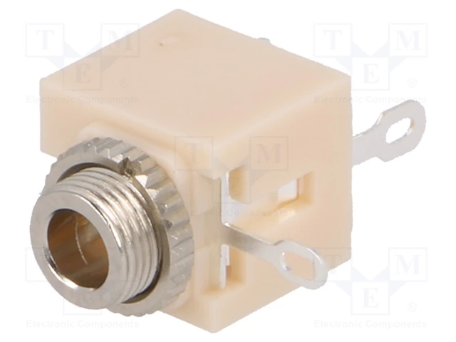 3.5mm ligzda, stereo, plastmasas, vadam, skrūvejamas šasijai M6