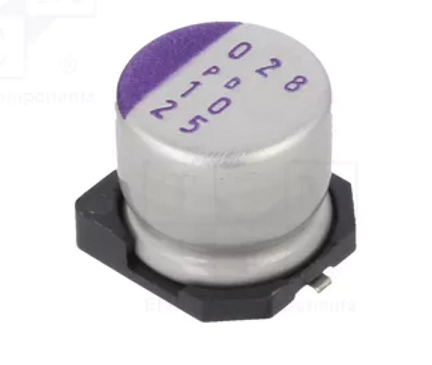 10/25V, SMD, -55÷125°C, Ø6.3x6mm,  ±20%, polimēru kondensātors, ESR:65mR, 2000h, PANASONIC
