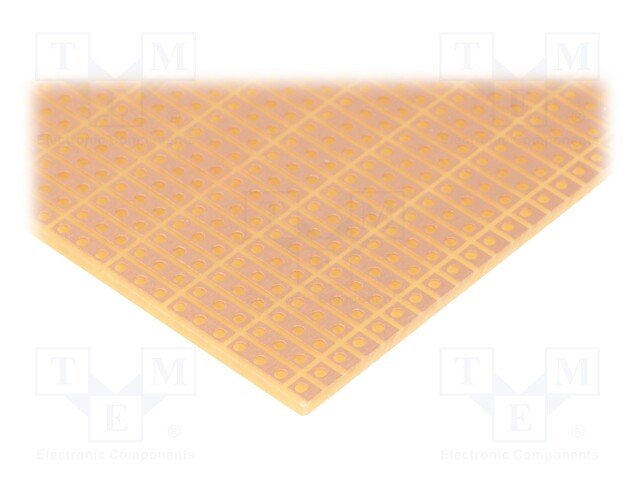 Maketēšanas plate 50x100mm ar 741 caurumiem, getinaks, 1.5mm