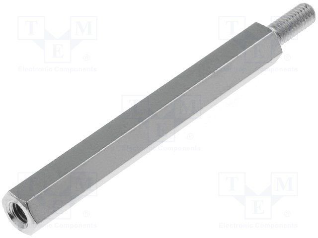 Distancers L=40mm, M3 iekšeja vitne- M3 areja vitne, misiņš