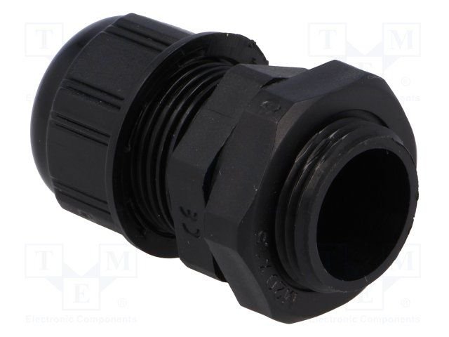 Kabeļu ievade 7...12mm, IP68, -40...100°C, poliamids, M20, melnā krasa