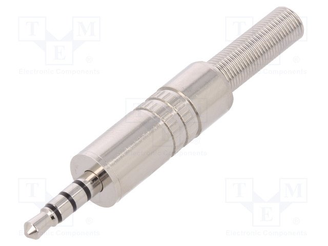 3.5mm (4 kont.) štekers, stereo+video, metālisks, ar amortizatoru, CLIFF