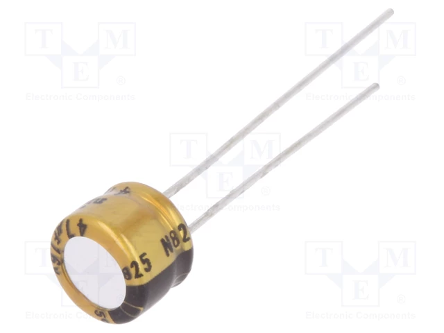 47/16V, 85C, Ø6.3x5mm, ±20%, kondensators elektrolitiskais, AUDIO, 1000h, NICHICON