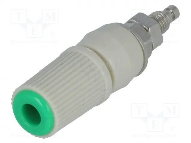 Testera ligzda, 4mm, 24A/60VDC, L=47mm, šasijai, skrūvejama, pelekā/zaļa krasa