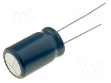 1500/16V, 105C, Ø10x20mm, ±20%, Kondensatori zemas induktivitātes, PANASONIC, 20mR, 10000h