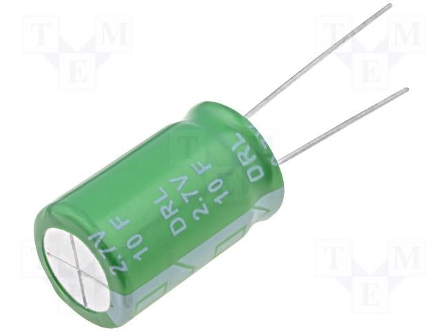 10F/2.7V, 12.5x20mm, 2.7A, superkondensātors