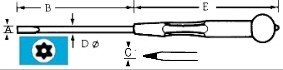 Skrūvgriezis TORX07, L=50/147mm, Gebra