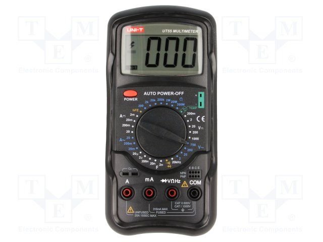 UT55 Multimetrs (barošana 1 baterija 9V 6F22)