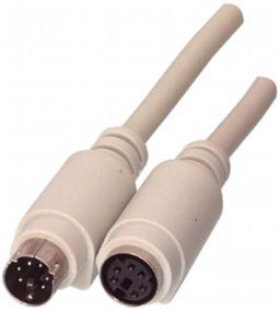 SVHS(6pin) štekers/SVHS(6pin) ligzda, PS/2 - PS/2, peleka krasa, vads, 1.8m