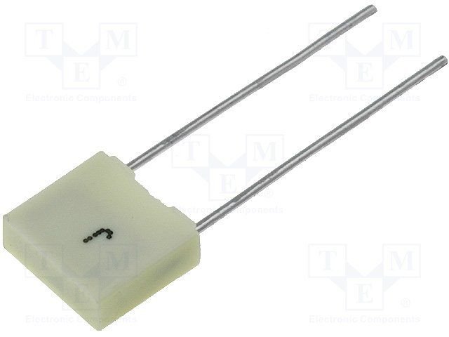 100nF/63VDC, 40VAC, ±5%, plēves, poliefirs kondensators, 5mm, 2.5x6.5x7.2mm, KEMET