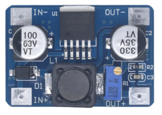 Modulis: Pārveidotājs, step down, Uie=6...60V, Uiz=4...38V, 5A, 44x30x13mm, LM2576HVS-ADJ