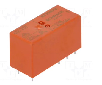 Relejs DC12V, SPDT, 16A/250VAC, 16A/24VDC, 360R(33mA), viens kontakts uz pārslēgšanu, AgNi, 29x12.7x15.7mm, TE Connectivity