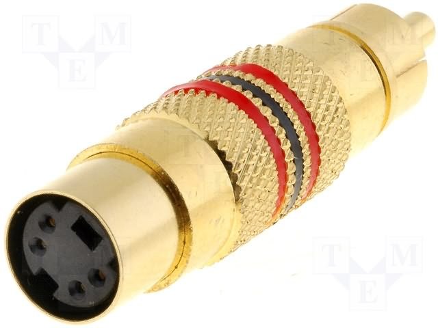 SVHS ligzda uz RCA štekers GOLD, pārēja