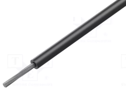 Montāžu vads, silikonu, daudzdzislas, 6.0mm2, 500V, -60...180°C, lokanības klase 5, CU, alvots, melna krasa