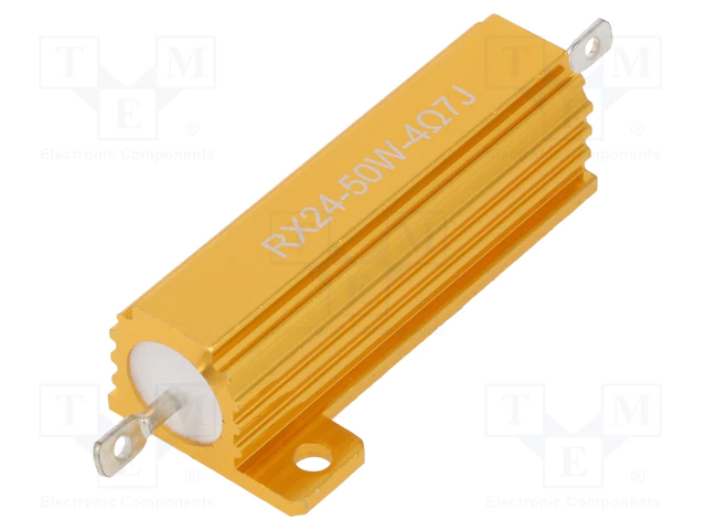4R7 50W, ±5%, Rezistors ar radiatoru, 49.1x29.7x14.8mm