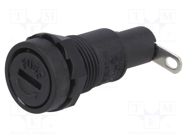 Drošinātāju turētājs 5x20mm, 10A, 250VAC, par paneļu