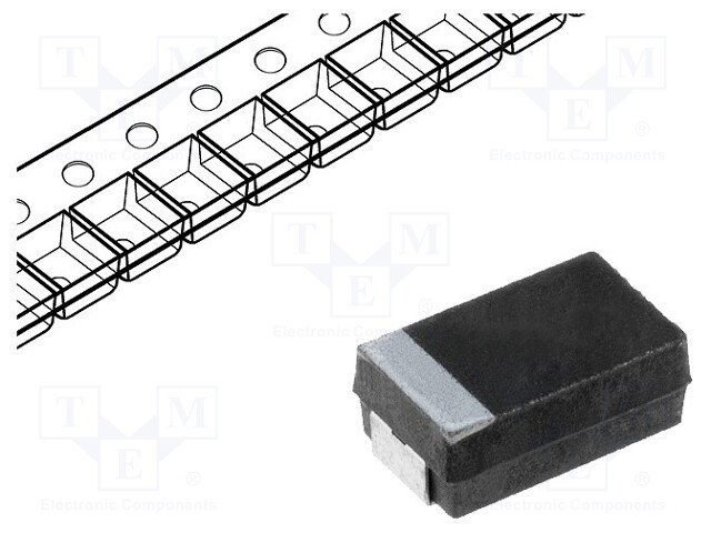 47/10 SMD tantala kondensators LOW ESR, ±10%, 125grad, Case B