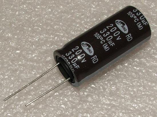 330/200V, 105C, Ø18x40mm, ±20%, Kondensators elektrolītisks, 2000h, SAMWHA, ar lokaniem izvadiem