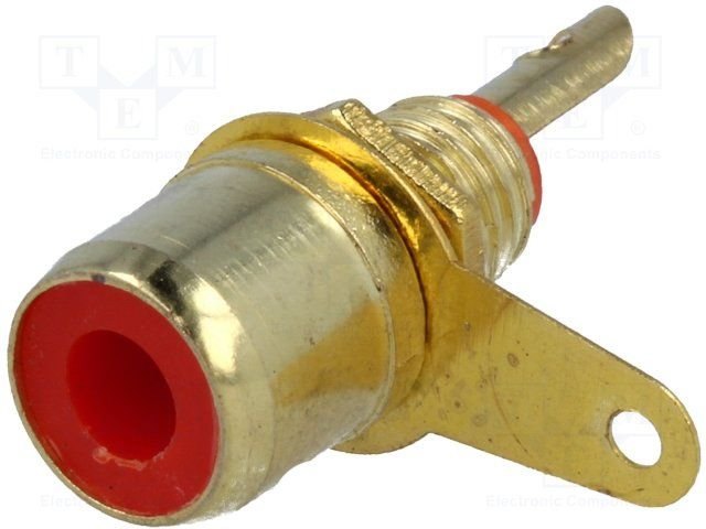 RCA ligzda uz šasijai GOLD, sarkans