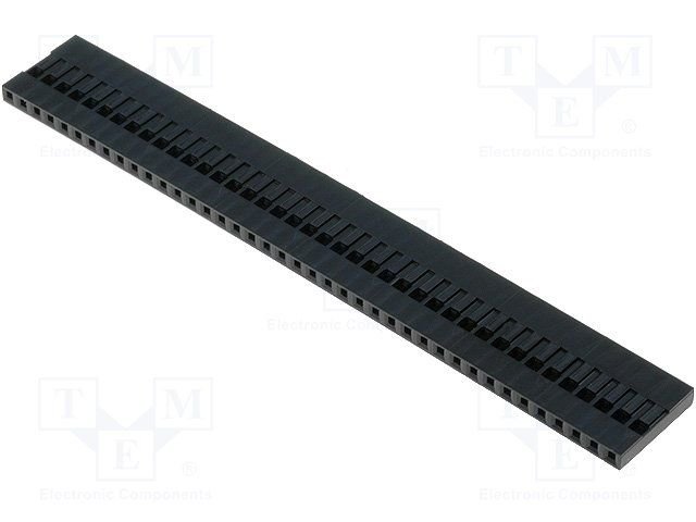 40(1x40)pin, 2.54mm, viena rinda, korpuss uz vadu, plastmasa