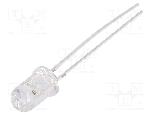 5mm, sarkana, 2180...3000mcd, 60°, 1.8...2.6V/30mA, 620-630nm, gaismas diode