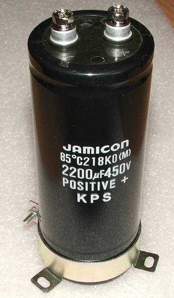 2200/450V, 85C, 51*130mm, Kondensators elektrolītisks ar klemēm, 2000h, Jamicon