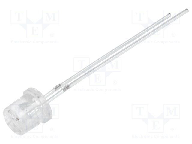 5mm, oranža, 1120...1560mcd, 140°, 1.8...2.6V/20mA, 600-610nm, gaismas diode, plakana