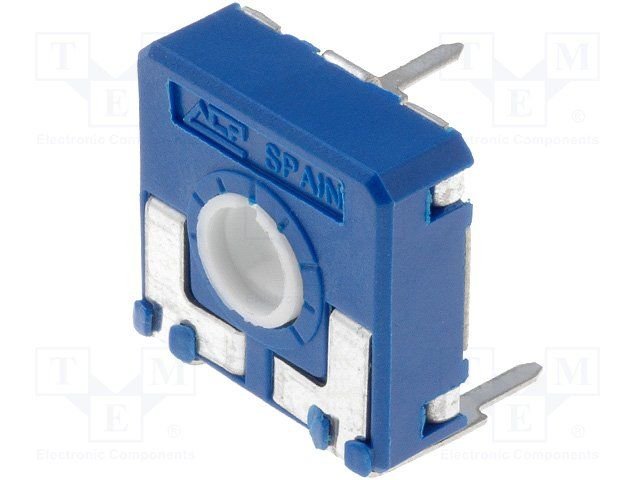 500K Rezistors pieskaņotais horizontalā, 14x14x6mm, 250mW