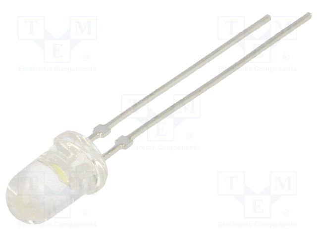 5mm, auksta balta, 12000...18000mcd, 22°, 2.8...4V/20mA, gaismas diode