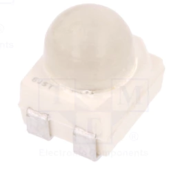 Gaismas diode SMD, dzeltens, 3528, PLCC4, 2...4lm, 1.9...2.5V/50mA, 580...595nm, 30grad., ar lecu, PLCC4